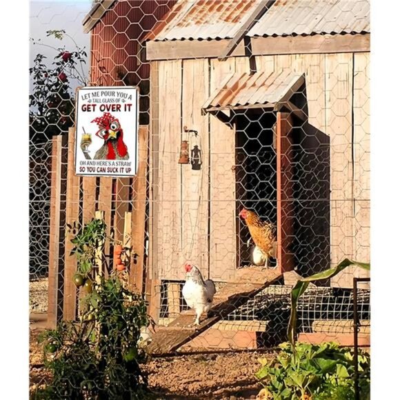Funny Chicken Gifts Chicken Let Me Pour You A Tall Glass of Get Over It Tin - Picture 7 of 8